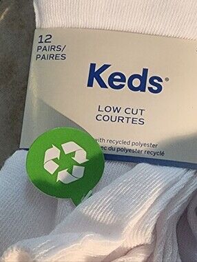 Keds 12-Pack Total Socks Low Cut Socks  White NEW